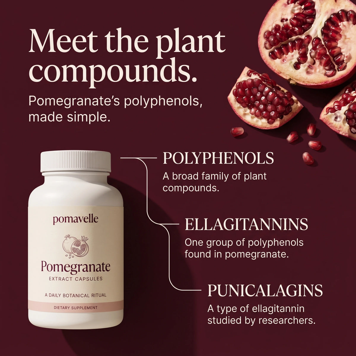 Pomegranate plant compounds: polyphenols, ellagitannins and punicalagins explained